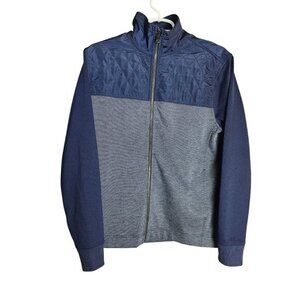 Banana Republic Mens Jacket Blue Gray Full Zip Quilted Top‎ Long Sleeve